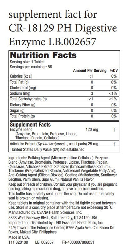 USANA Digestive Enzyme - digestive Support