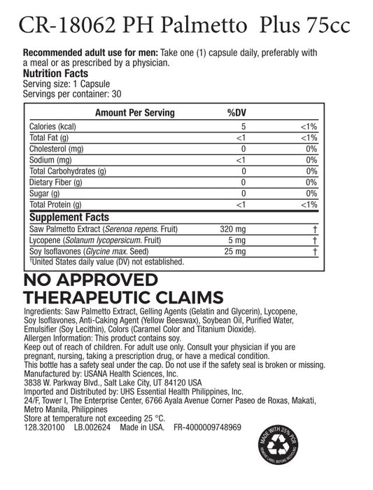 USANA Palmetto Plus - supports prostate health