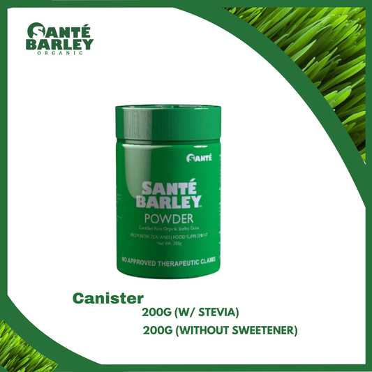Santé Barley Juice Powder and capsule