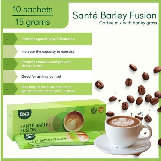 Santé Barley Fusion Coffee 15g x 10 Sachets -