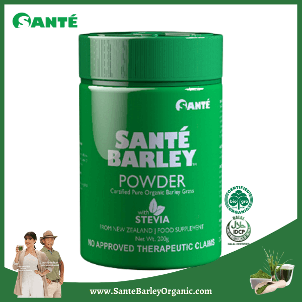 Santé Barley Juice Powder with Stevia, Canister (200g)