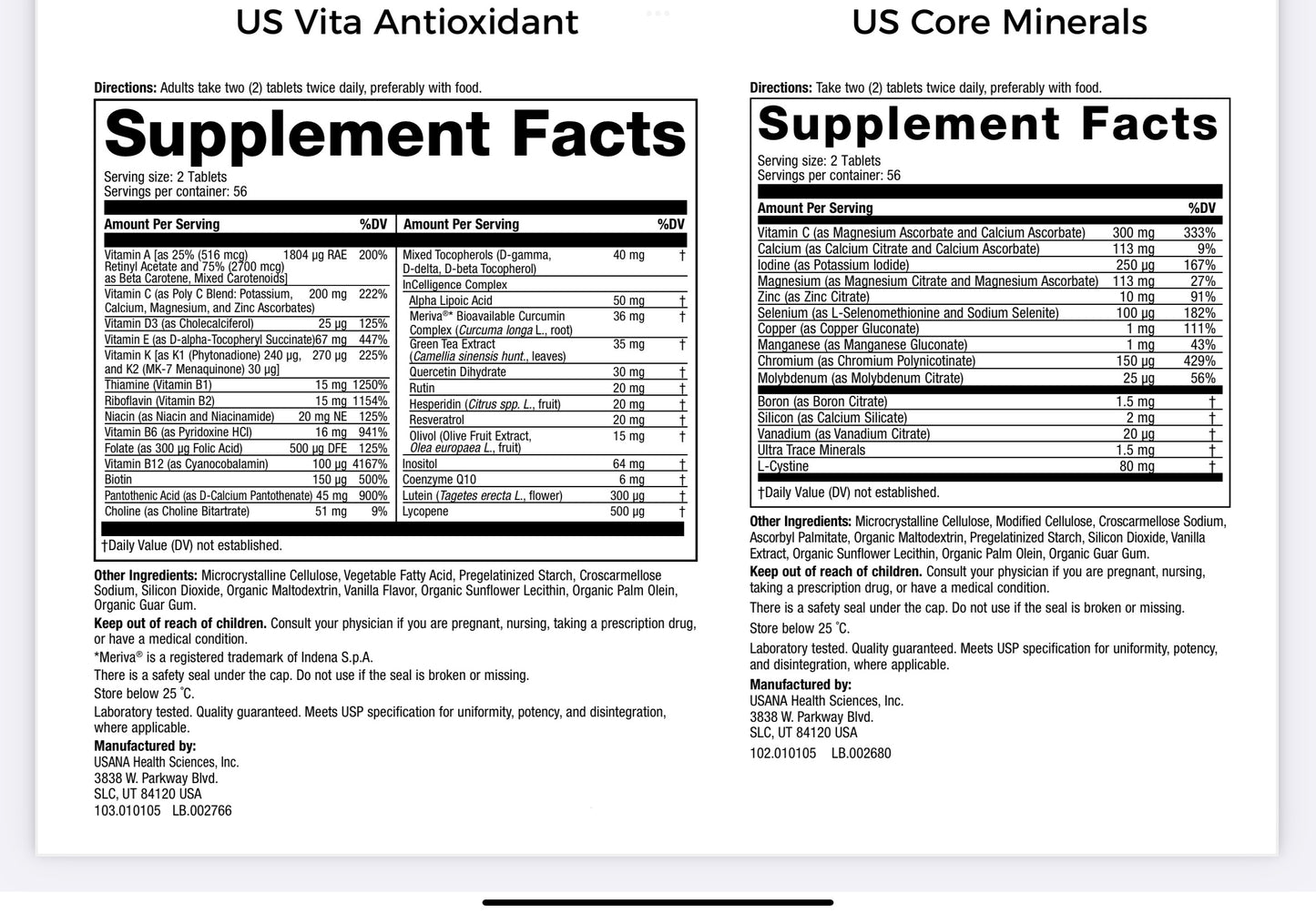 USANA CellSentials: Core Minerals & Vita-Antioxidant